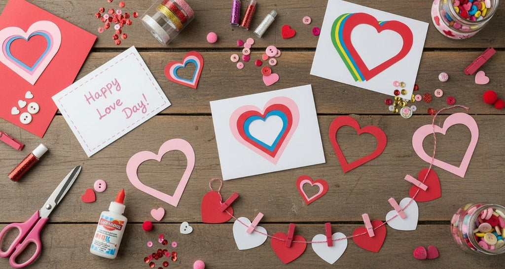 SHAPES ETC.  Open Heart Assorted Color Creative Cut-Outs- 5.5"