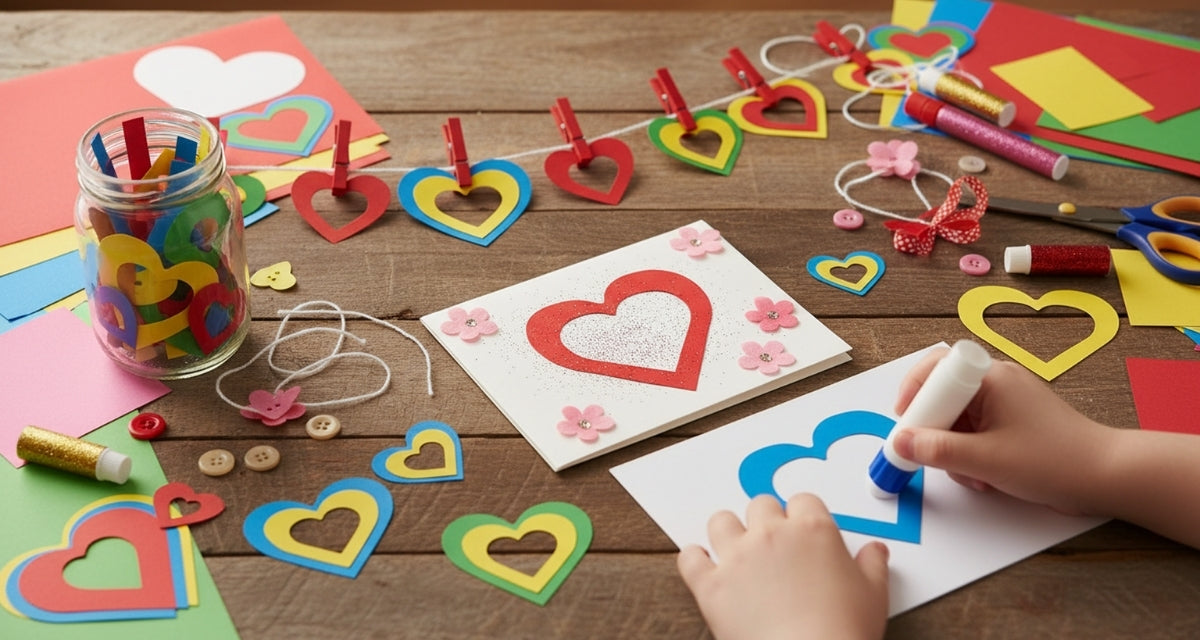 SHAPES ETC.  Open Heart Assorted Color Creative Cut-Outs- 5.5"